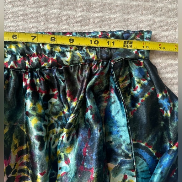 HER Destiny Maxi Skirt Long Blue Multicolor Tropical Flowy Elastic Waist Small - Picture 2 of 8